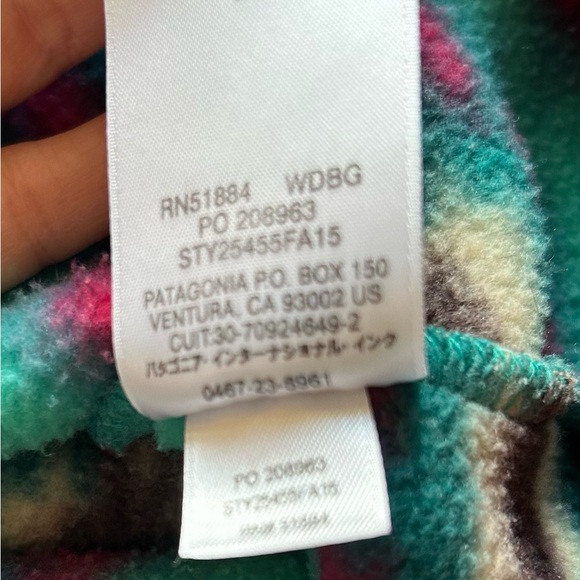 Patagonia Synchilla Wild DesertTeal/Cherry Aztec Fleece Pullover - Picture 11 of 11